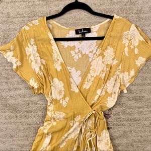Lulu’s Heart of Marigold Yellow Wrap Maxi Dress